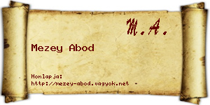 Mezey Abod névjegykártya